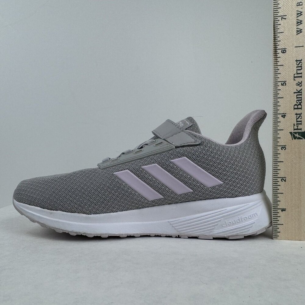 Adidas Cloudfoam Adiwear Sneaker Womens Size 2 Gray Pink White Hook Loop Closure - Picture 10 of 12